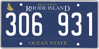 RI license plate 306931