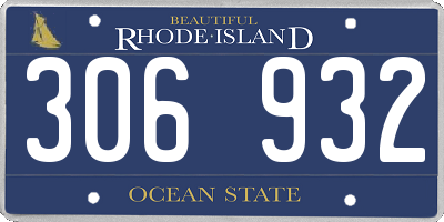 RI license plate 306932
