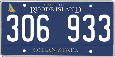 RI license plate 306933