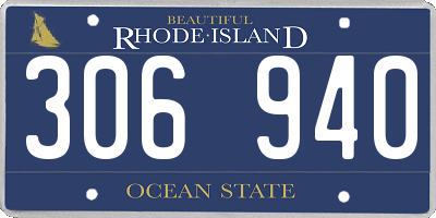 RI license plate 306940