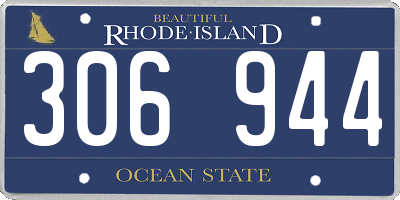 RI license plate 306944