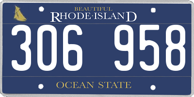 RI license plate 306958