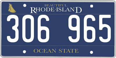 RI license plate 306965