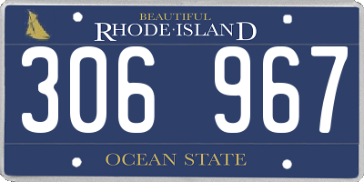 RI license plate 306967