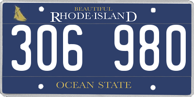 RI license plate 306980