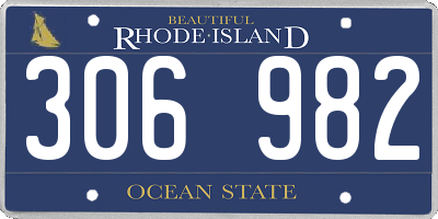 RI license plate 306982