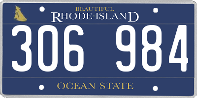 RI license plate 306984