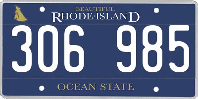 RI license plate 306985
