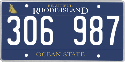 RI license plate 306987