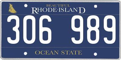 RI license plate 306989
