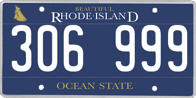 RI license plate 306999