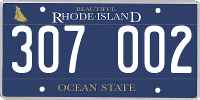 RI license plate 307002