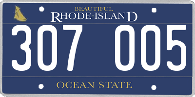 RI license plate 307005