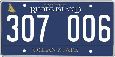 RI license plate 307006