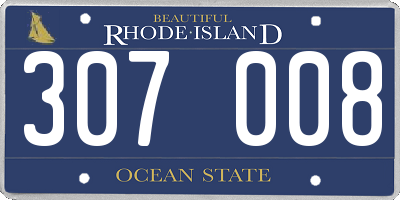 RI license plate 307008
