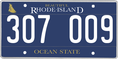RI license plate 307009