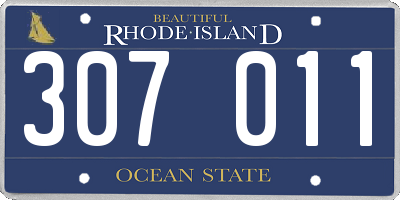 RI license plate 307011