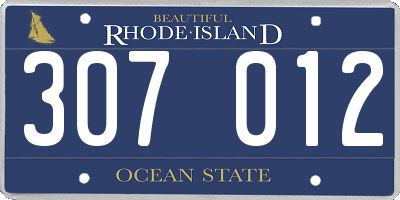 RI license plate 307012