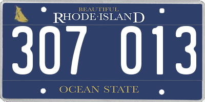 RI license plate 307013
