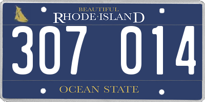 RI license plate 307014