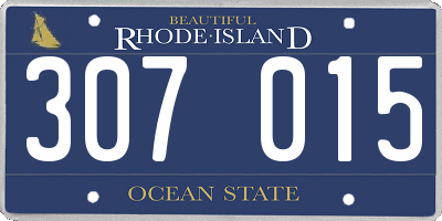 RI license plate 307015