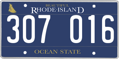 RI license plate 307016