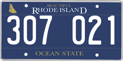 RI license plate 307021
