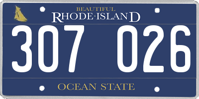 RI license plate 307026