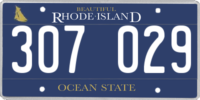 RI license plate 307029