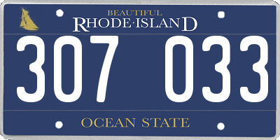 RI license plate 307033