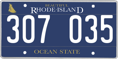 RI license plate 307035