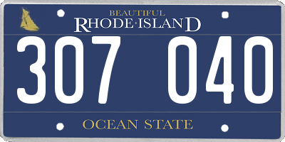 RI license plate 307040