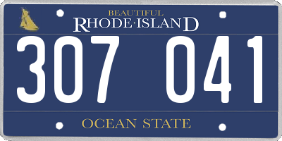 RI license plate 307041