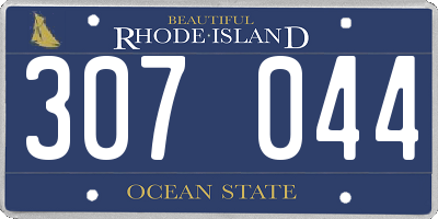 RI license plate 307044