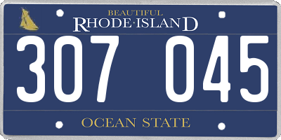 RI license plate 307045