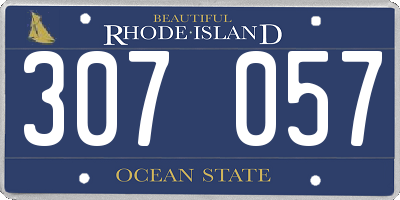 RI license plate 307057