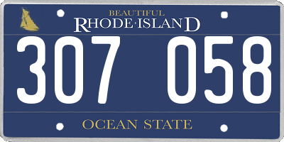 RI license plate 307058