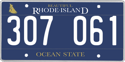 RI license plate 307061