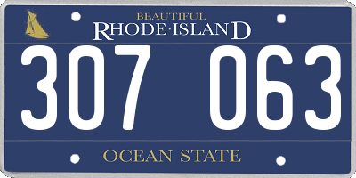 RI license plate 307063