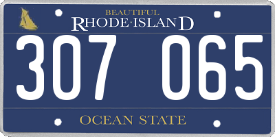 RI license plate 307065