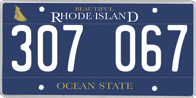 RI license plate 307067