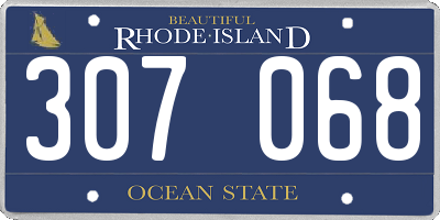 RI license plate 307068