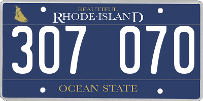 RI license plate 307070