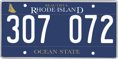 RI license plate 307072