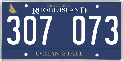 RI license plate 307073