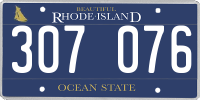 RI license plate 307076