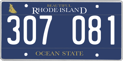 RI license plate 307081