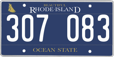 RI license plate 307083