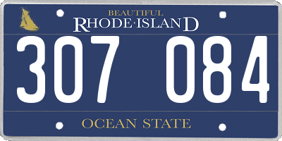 RI license plate 307084