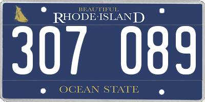 RI license plate 307089